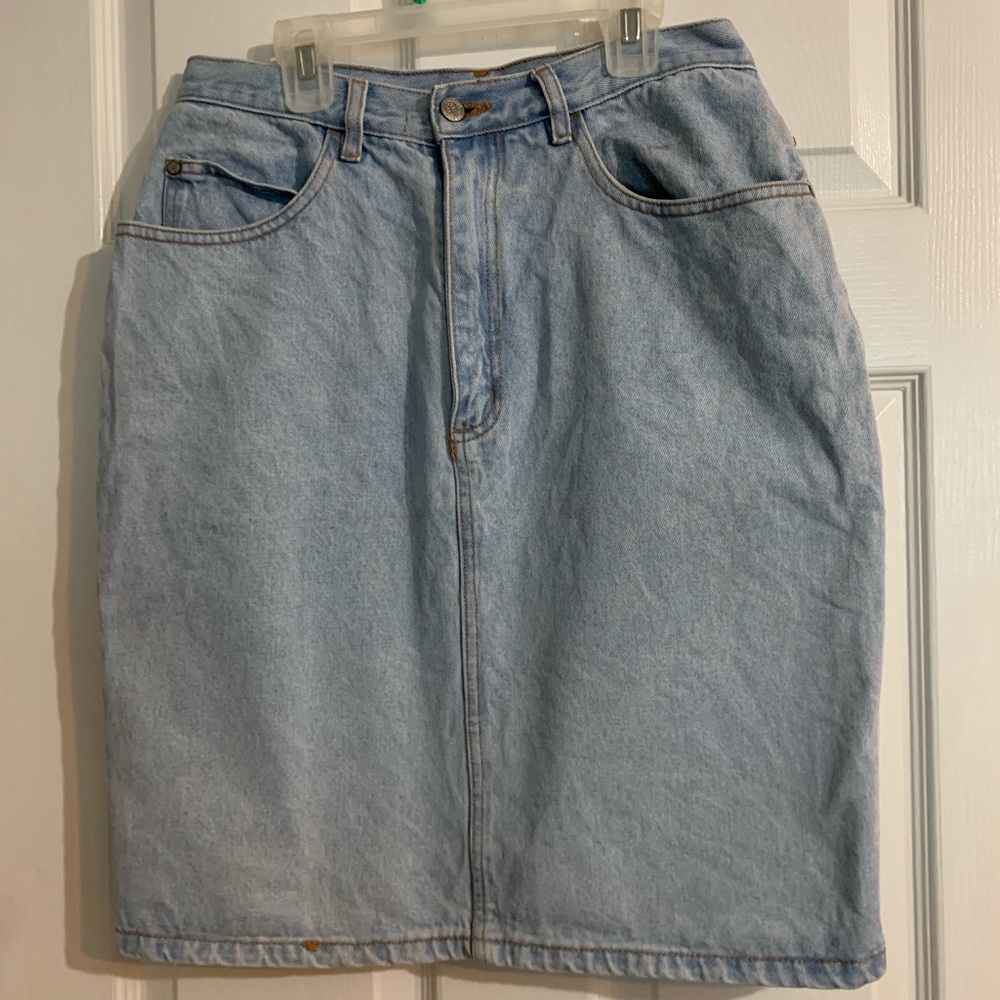 light denim skirt